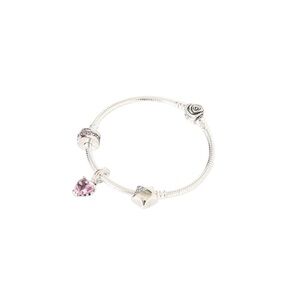 Pandora Silver Bracelet with Pink Heart Dangle